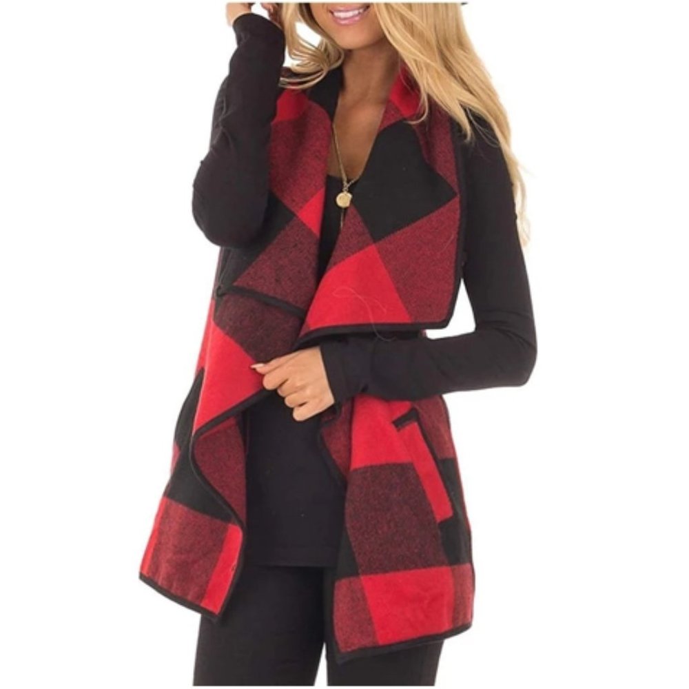Plaid Checkered Flow Sleeveless Vest